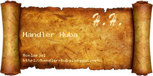 Handler Huba névjegykártya